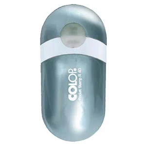 Серебристый корпус карманной печати Colop R40